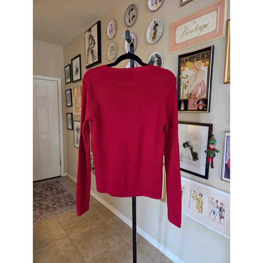 Polo Jeans Co Ralph Lauren 90s Red‎ Sweater RL Flag Logo XL